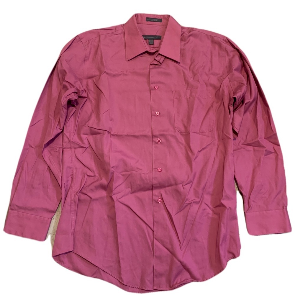 Wilke Rodriguez Non-Iron Slim Fit Dress Shirt - Magenta/Fuchsia, Size 16 1/2